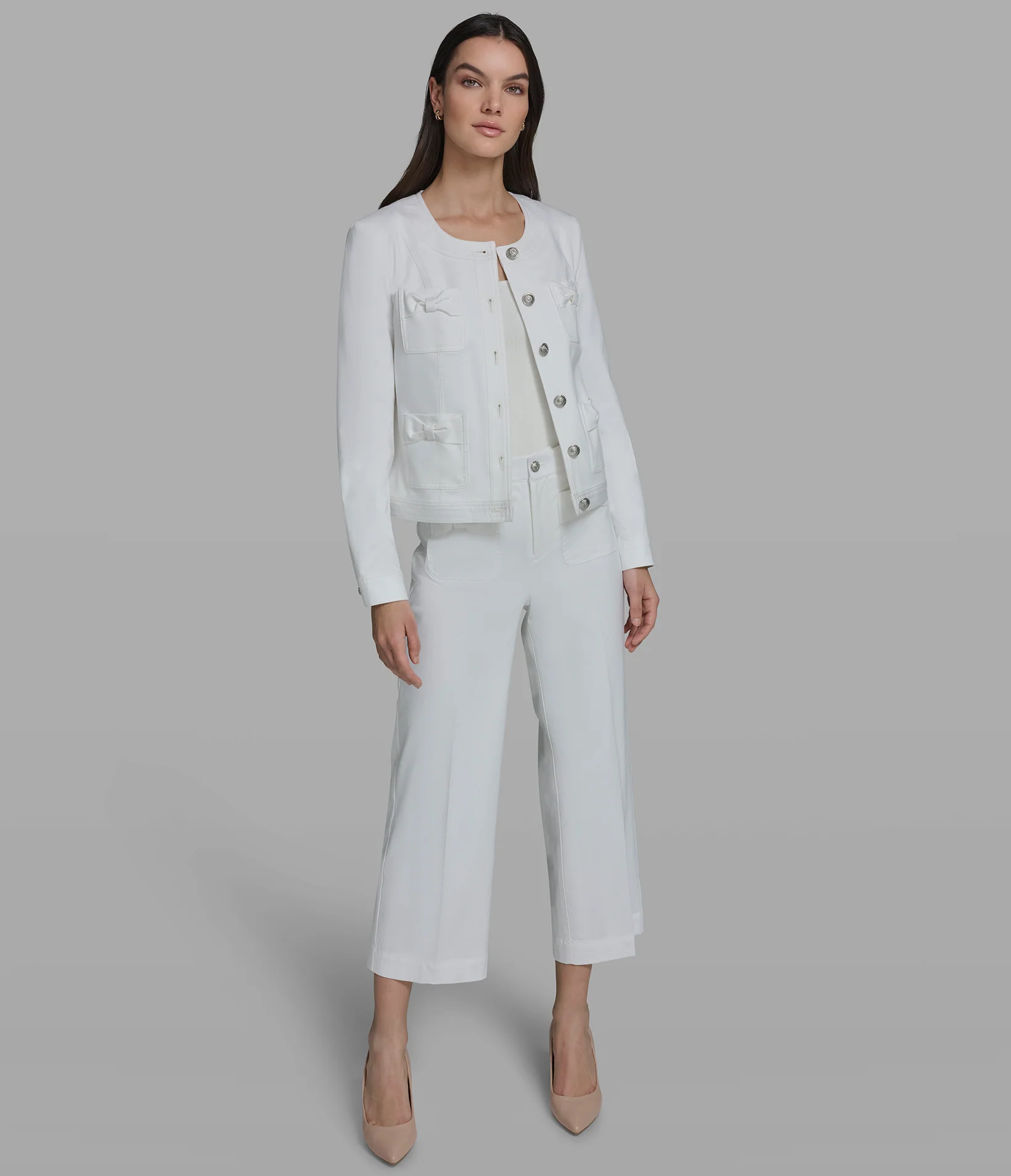 COLLARLESS JACKET WITH BOWS - Image 5