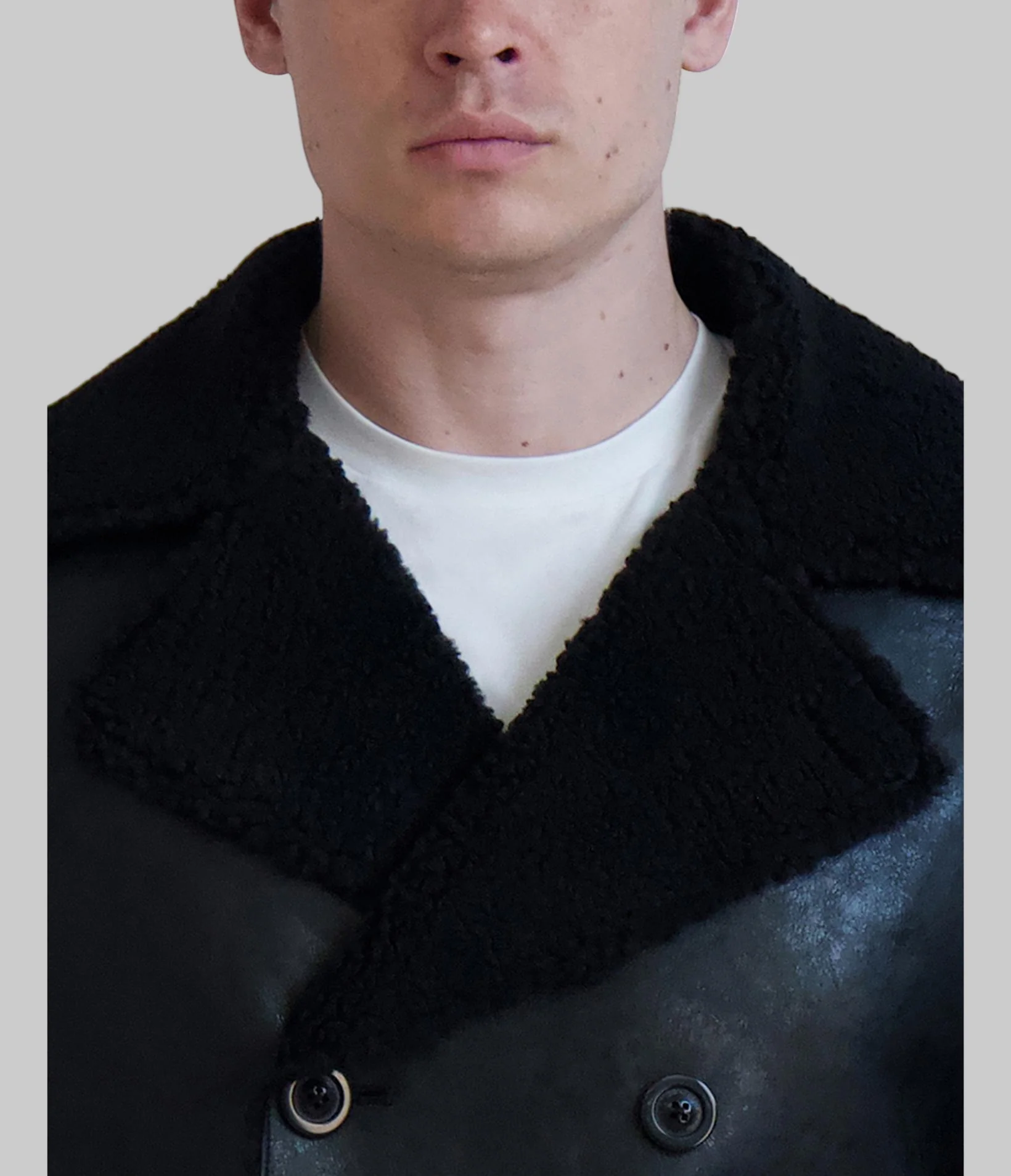 FAUX SHEARLING COLLARED BUTTON FRONT JACKET - Image 5